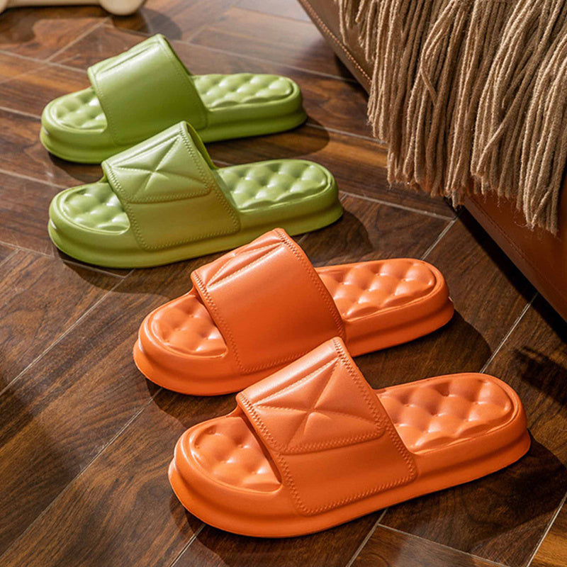 Women's Summer Slippers Home Soft Slippers Thick Sole Non-slip EVA Indoor Shoes Flat Slides Couple Beach Shoes