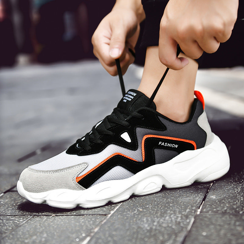 Fashionable Men's Casual Shoes Breathable Mesh White Shoes