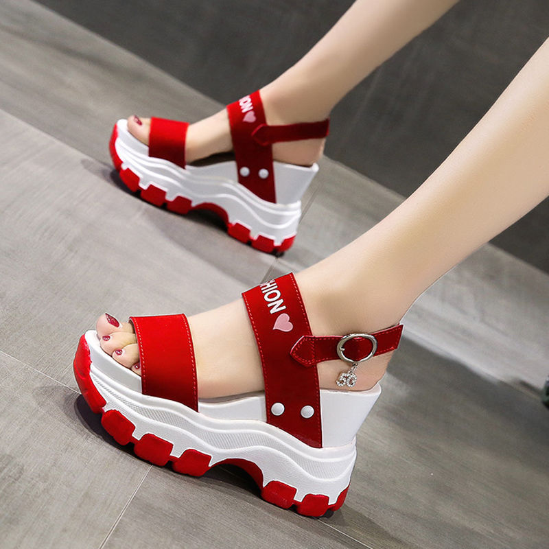 Platform Wedge Sandals For Women, Small Height 10cm High Heel Sandals