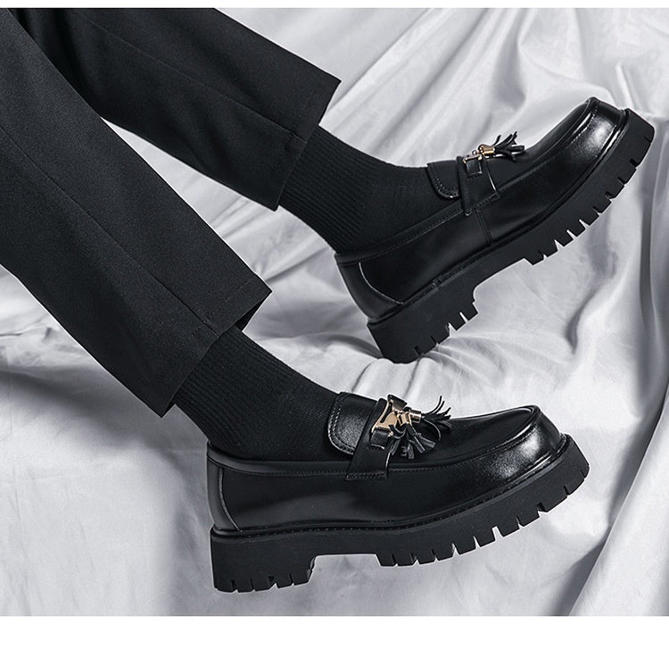 Men's Shoes British Style Black Leather Shoes