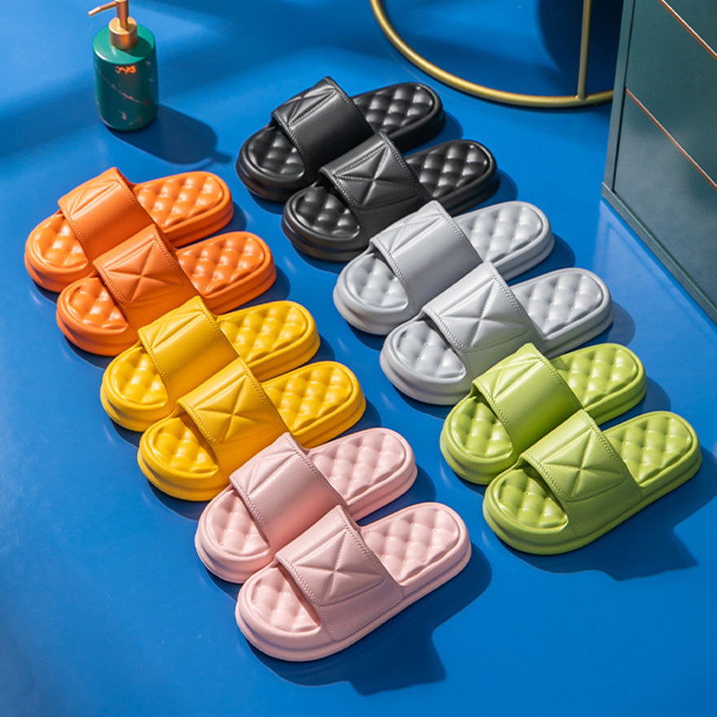 Women's Summer Slippers Home Soft Slippers Thick Sole Non-slip EVA Indoor Shoes Flat Slides Couple Beach Shoes