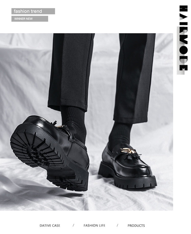 Men's Shoes British Style Black Leather Shoes