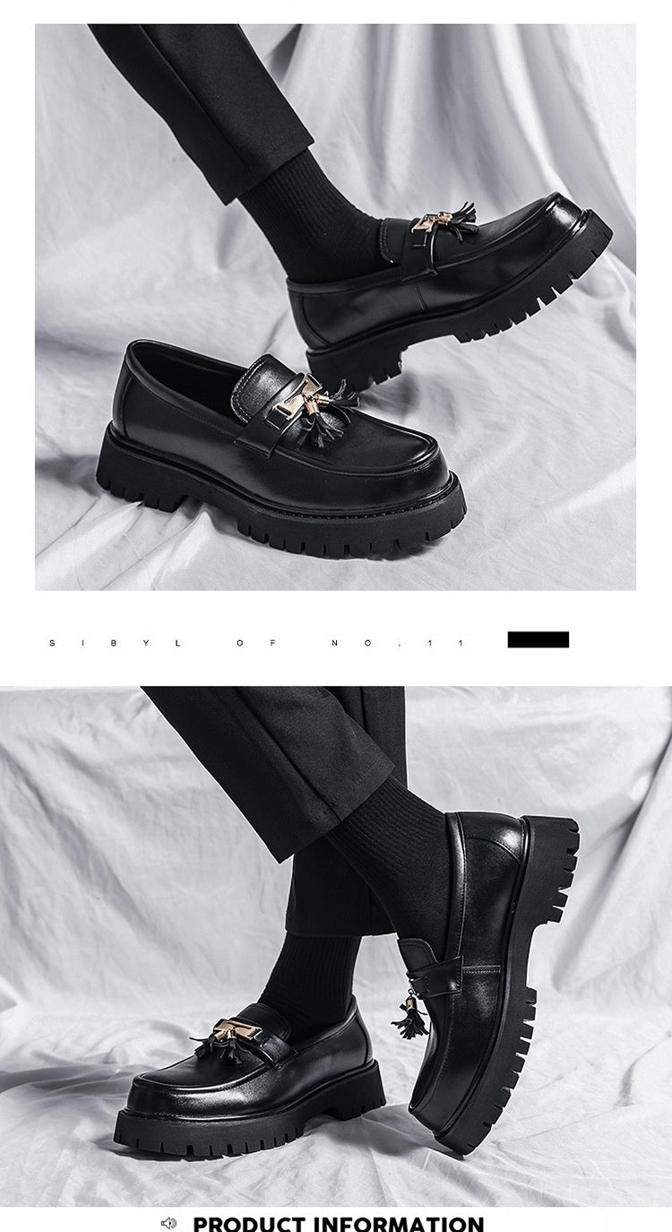 Men's Shoes British Style Black Leather Shoes
